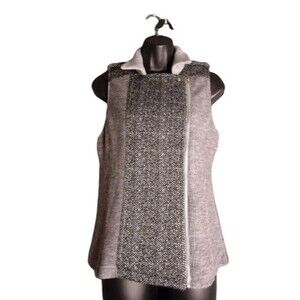 Hem & Thread Asymmetrical Zip Vest Size Women’s Small Black & Grey